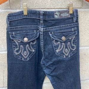 MEK Denim Harrison straight leg jean with embellished flap pocket size 26x34